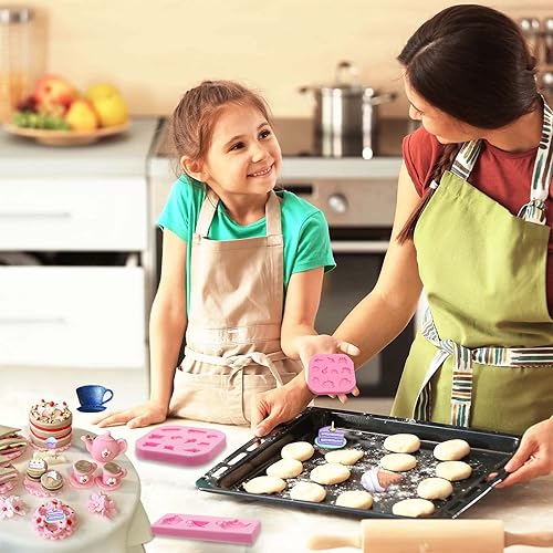 Miniatura 4 de Moldes de chocolate de silicona para fiesta de té, moldes de fondant en forma de cupcakes, pequeños moldes para hornear helados para decoraciones de