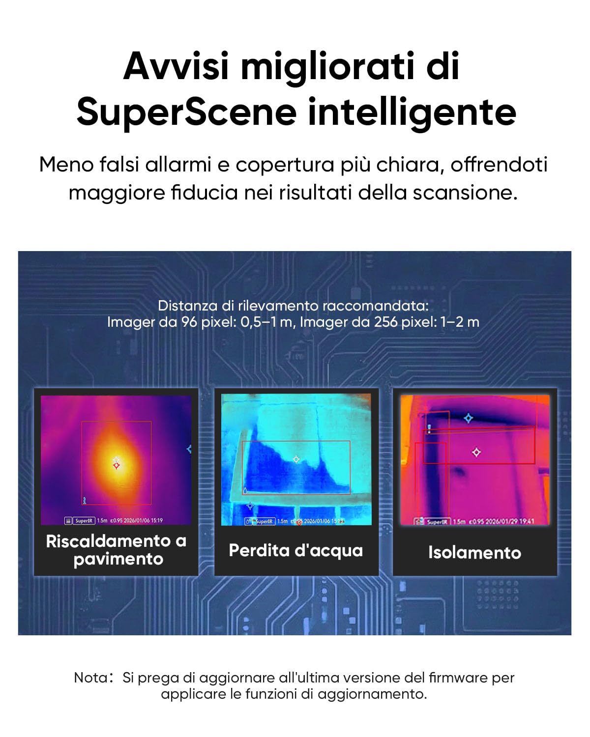 Termocamera HIKMICRO D01, 240x240 SuperIR, 96x96 IR nativo | 11 ore di autonomia con batteria da 3350 mAh, 4 GB, video, IP54, utensili per casa, HVAC ed elettrici