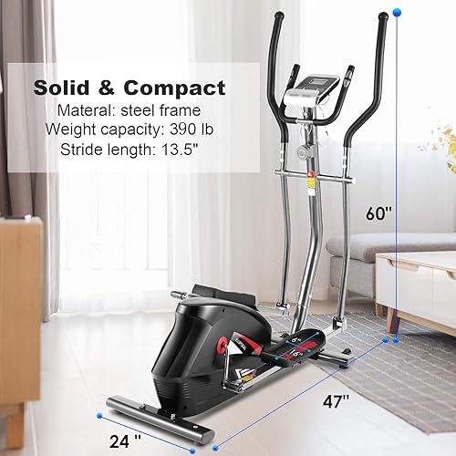 Miniatura 5 de FUNMILY Eliptical Exercise Machine, 390lbs Weight Capacity, Ultra-Quiet Magnetic Elliptical Cross Trainer Machine for Home Workout