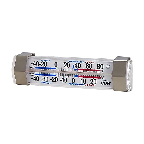 CDN FG80 Refrigerator/Freezer Thermometer | NSF Certified | Dual Scale