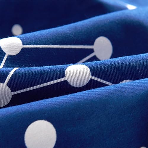 Miniatura 7 de Ropa de cama para el hogar, juego de funda de edredón de 4 piezas con constelación de color azul, estilo espacial, juegos de ropa de cama para