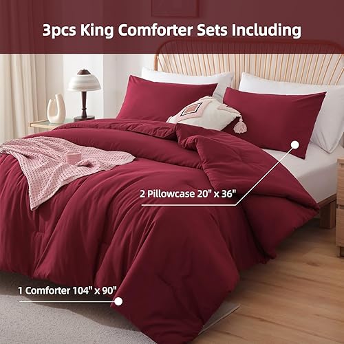 Miniatura 278 de Rosgonia Juego de edredón de tamaño matrimonial, niñas, niños y adolescentes, gris carbón, 3 piezas, 1 edredón gris oscuro, 2 fundas de almohada