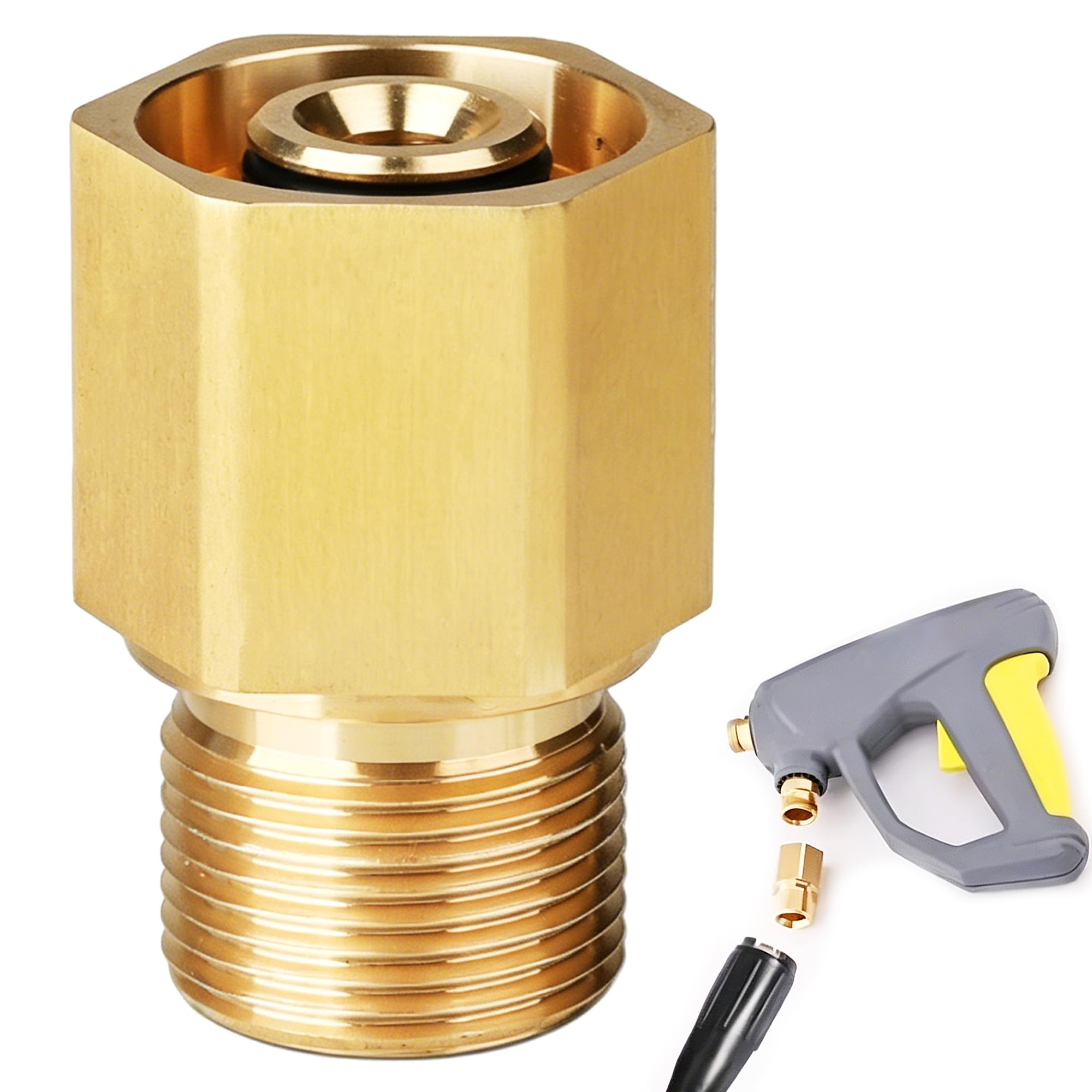 Adapter for Kärcher Easy!Lock TR22 to M22 x 1.5 AG - Pressure Washer Adapter Made of Brass, Adapter Old to New for Kärcher HD HDS ProHD, Surface Cleaner Replacement Parts