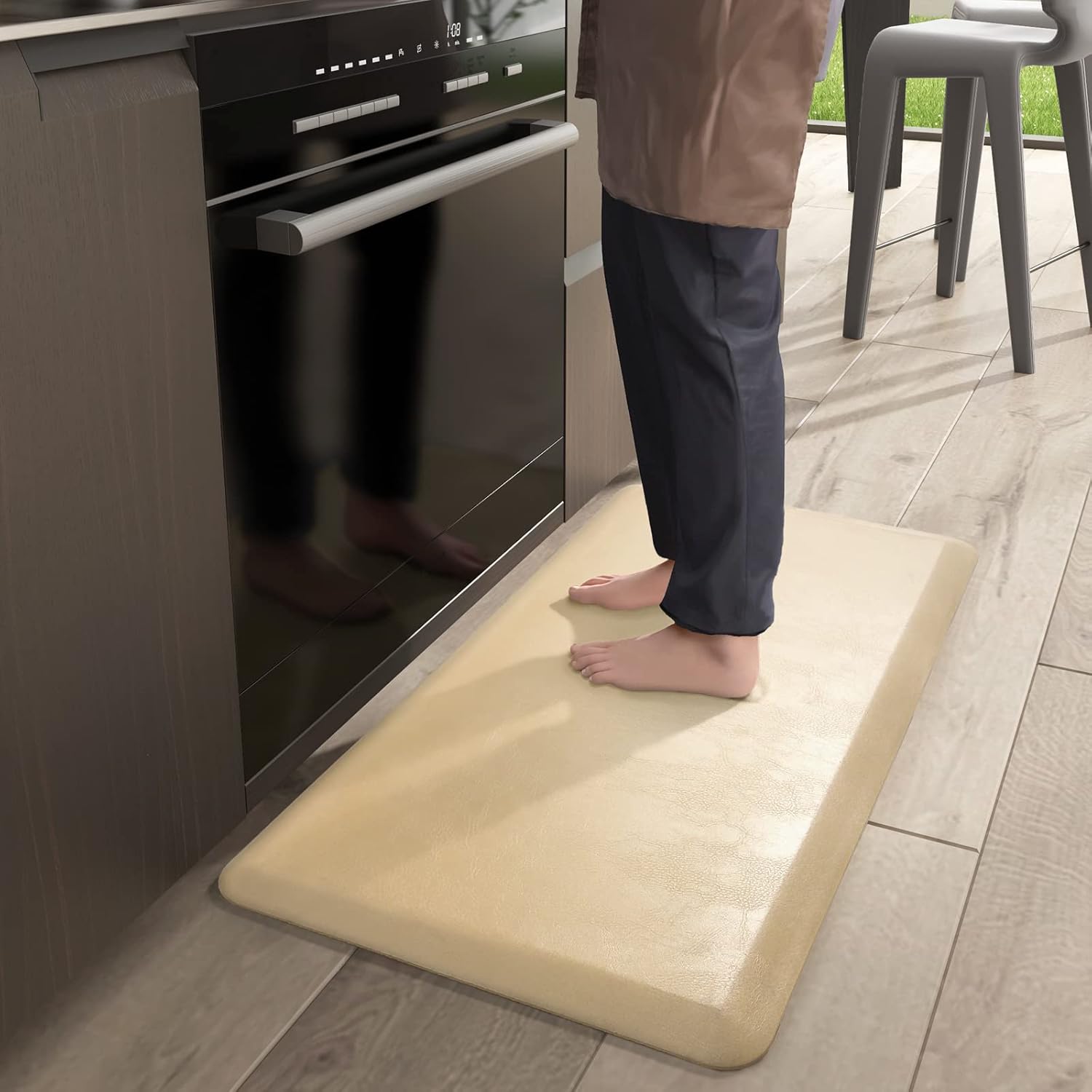 Color&Geometry Anti Fatigue Floor Comfort Mat 3/4 Inch Thick 20" 32" Perfect for Standing Desks, Kitchen Sink, Stove, Dishwasher, Countertop, Office or Garage, Beige