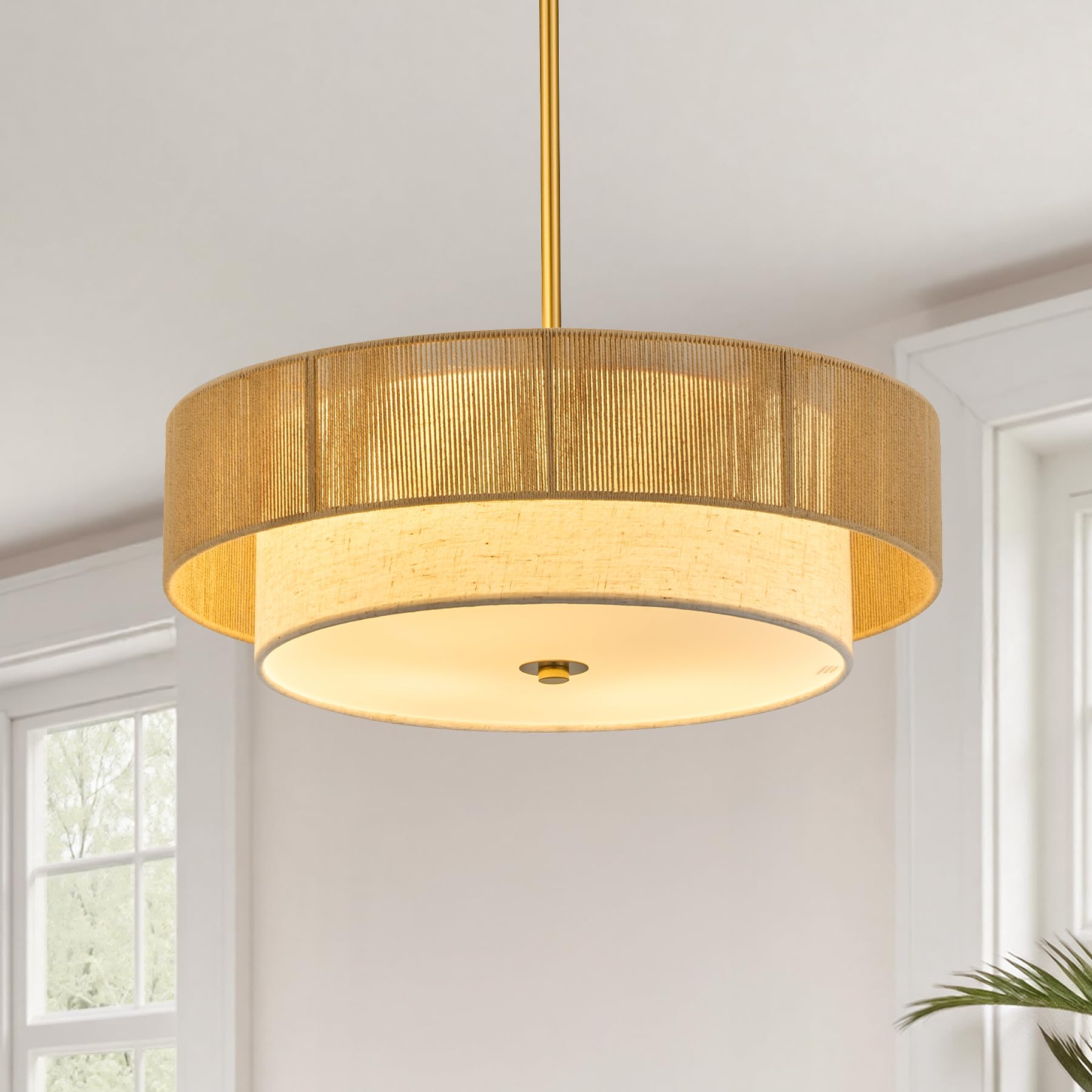 Photo 1 of VONLUCE 17.7" Boho Rattan Chandelier