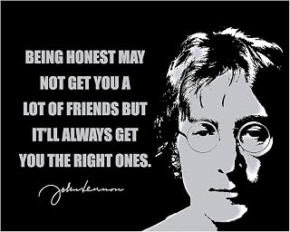 Being Honest - Inspirational Silhouette Picture Print Home Decor, Great Wall Art, John Lennon Quotes Wall Decor, Ideal For Office Decor, Cave Decor, Classroom, or Living Room Decor, Unframed - 10x8