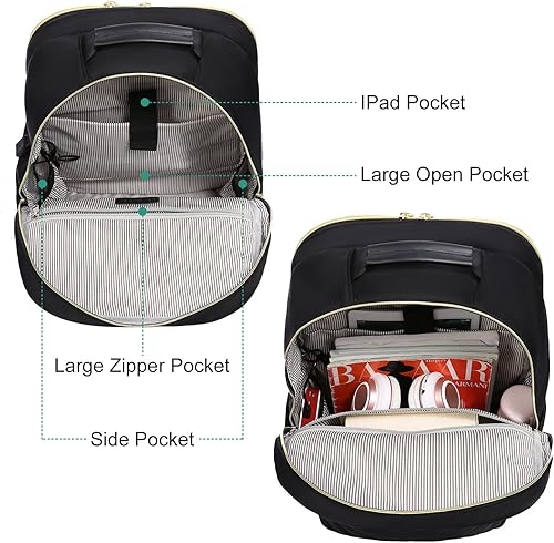 Miniatura 3 de LOVEVOOK Mochila de viaje para computadora portátil para mujer, bolsas de trabajo para computadora de negocios, 1 Negro, Mochilas de viaje