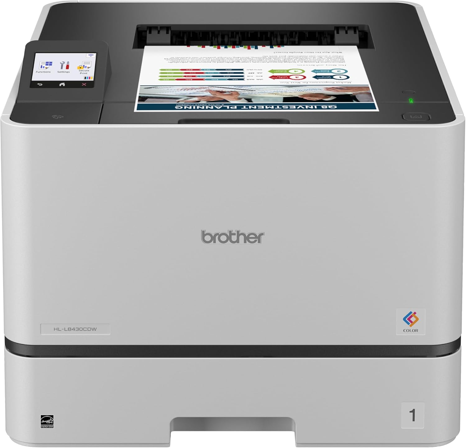 Brother HL-L8430CDW Color Laser Printer: Wireless, 33ppm Business Speed, Low-Cost High-Yield Toner, Triple Security