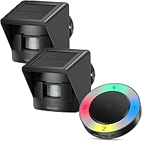 Vista 10 de TECKNET Alarma de entrada inalámbrica solar con rango largo de 800m y 36 melodías y 5 volúmenes y admite 4 zonas, alarma de sensor de movimiento