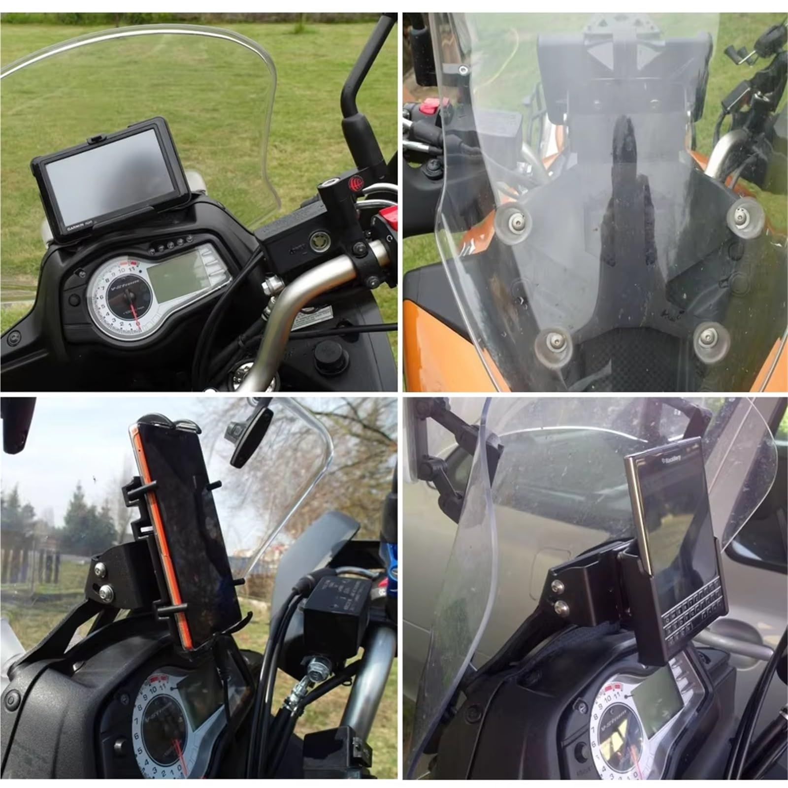 Porta Cellulare Moto Per Suzuki Per V-Strom 650 XT DL650 2012 2013 2014 2015 2016 Adattatore Staffa Manubrio Per Telefono Cellulare Di Navigazione GPS Supporto Telefono Bicicletta(A Set)