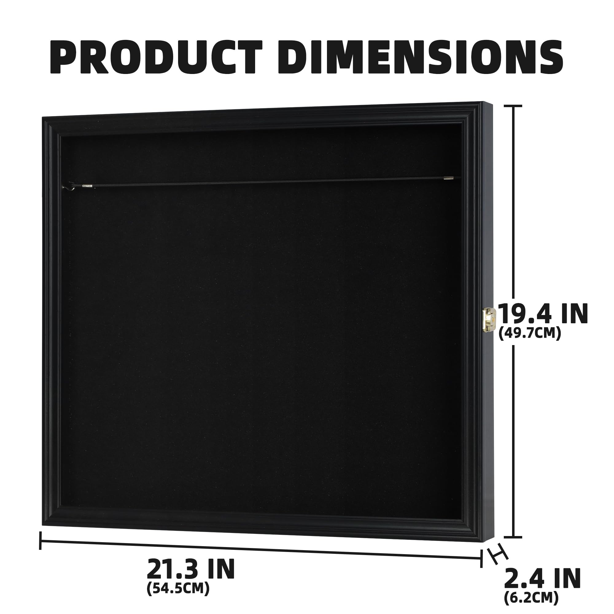 DisplayGifts 18" Souvneir Mini Baseball Bat Display Case Cabinet Holder Rack UV Protected Hold 16 Souvenir Bats Black Frame