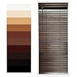 TailorView Customizable Wood Horizontal Cordless Window Blinds - 2 Inch Slats - Walnut (Medium-Dark Brown,) Outside or Inside Mount.
