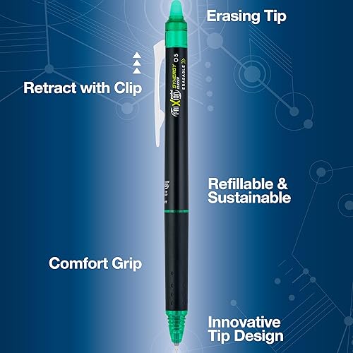 Miniatura 4 de PILOT, FriXion Synergy Clicker - Bolígrafos de tinta de gel retráctiles, borrables, recargables, punta extrafina de 0.020 in, paquete de 12, tinta