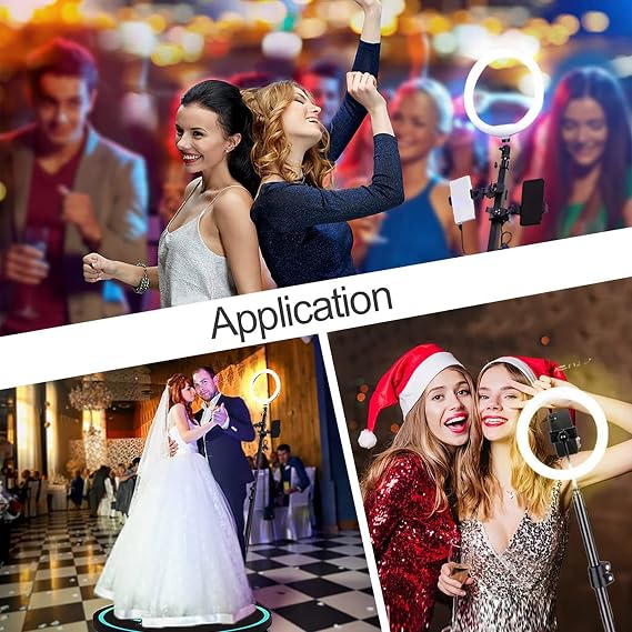 Live Streaming Spin Camera Booth, Party 360 Degree Photo Booth Machine, APP Remote Control, Ring Light Selfie Holder, Automatic Slow Motion for Wedding, Increase Fame