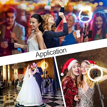 Live Streaming Spin Camera Booth, Party 360 Degree Photo Booth Machine, APP Remote Control, Ring Light Selfie Holder, Automatic Slow Motion for Wedding, Increase Fame