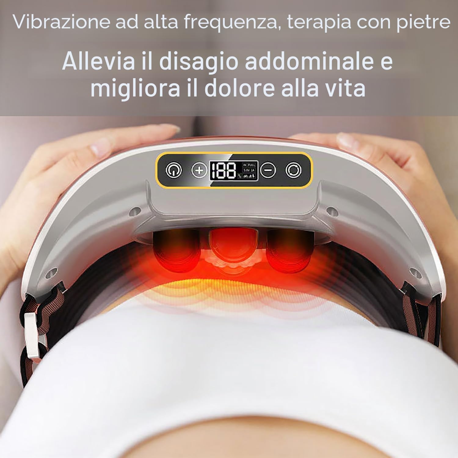 Massaggiatore addominale elettrico per appiattire la pancia, strumento per impastare la pancia con 3 modalità di massaggio, potenza visualizzata, sollievo dal dolore per schiena, collo e gambe