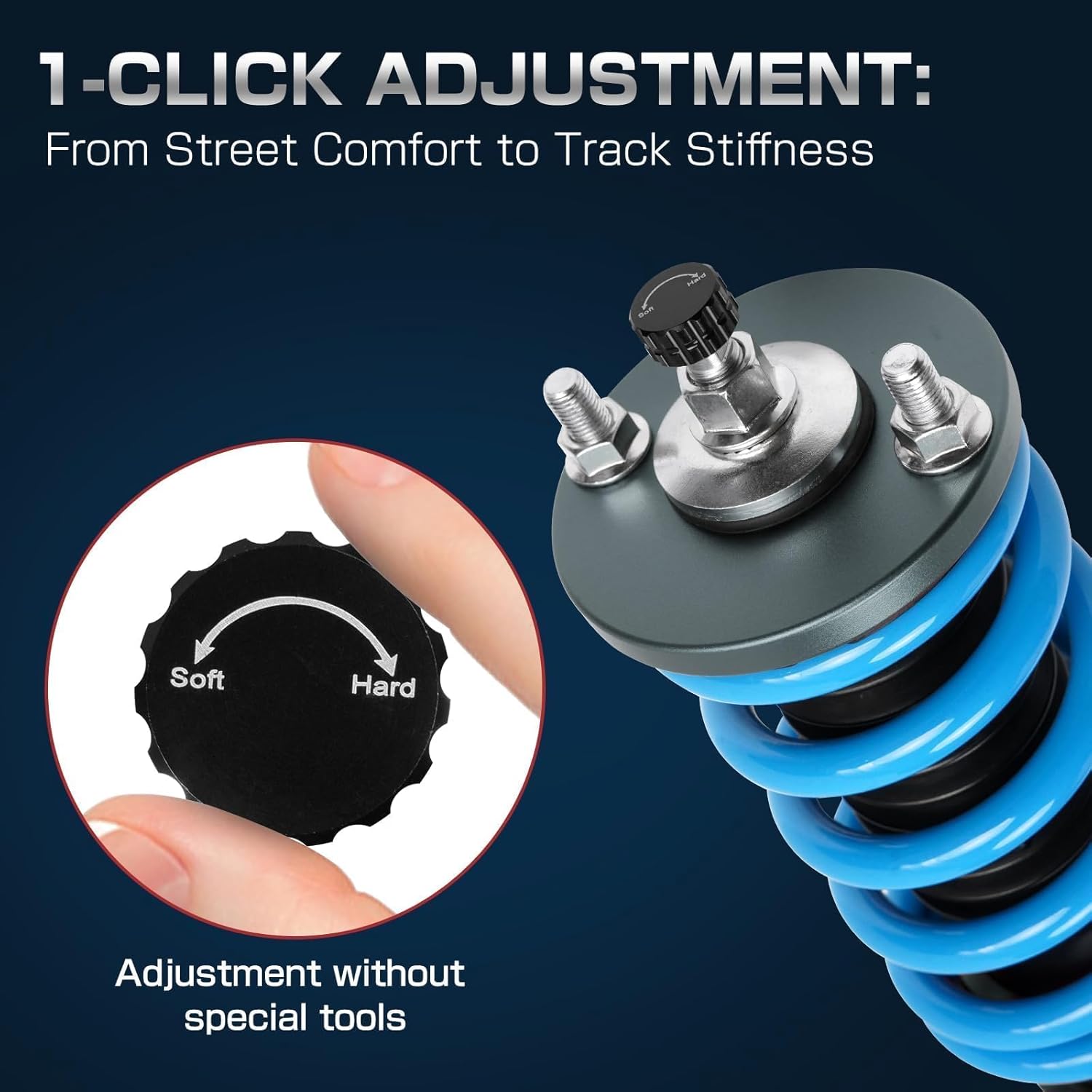 24 Levels Adjustable Coilovers Compatible with Honda Civic 1988-2000 CRX 1992-1995 Delsol 1993-1997 Integra 1990-2001 High Poundage Coil Spring Absorber Struts Suspension Lowering Kit Gray