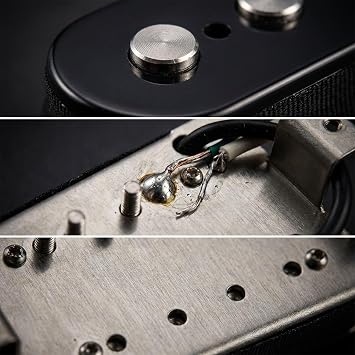 Alnico 5 Humbucker Pickup Set for Electric Guitar Black Neck & Bridge Pickups, Dual Coil Guitar Pickups with Rich Tone and High Output (Black-NB)