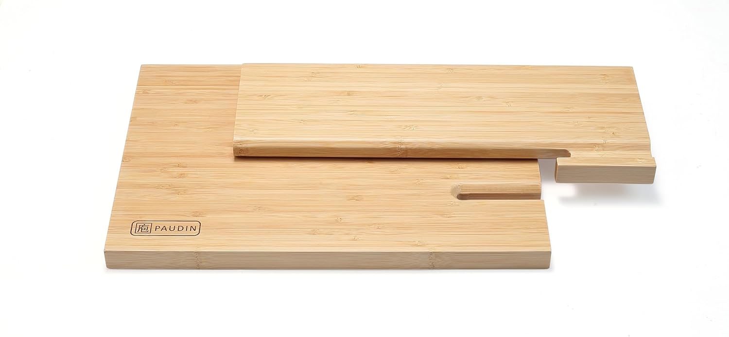 Paudin Magnetic Knife Block with Bamboo – Detachable Design for Easy Cleaning, Stylish and Durable Knife Holder Magnetic Stands for Kitchen Organization