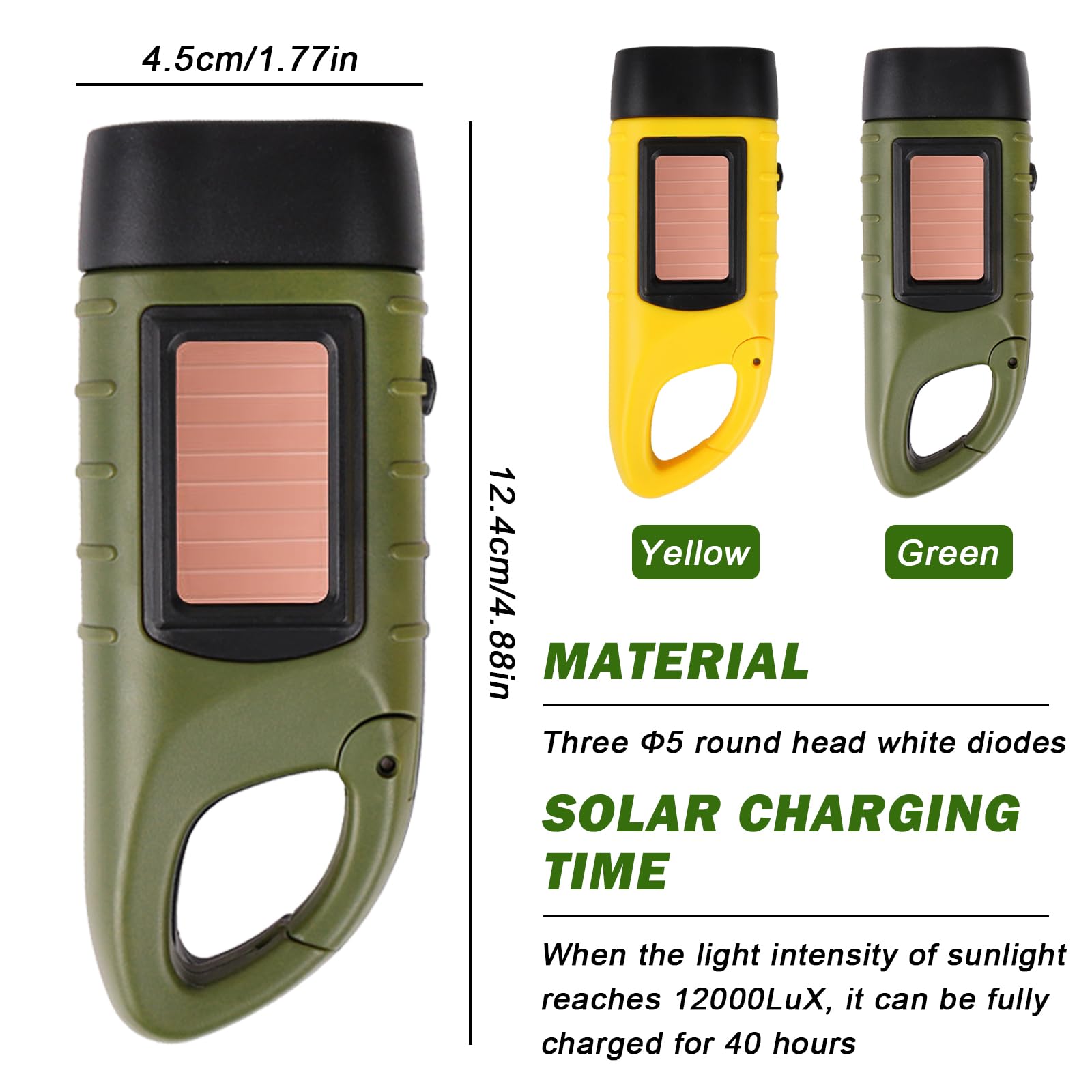 Torcia LED Tattica Solare E A Manovella - Impermeabile Per Campeggio E Sopravvivenza
