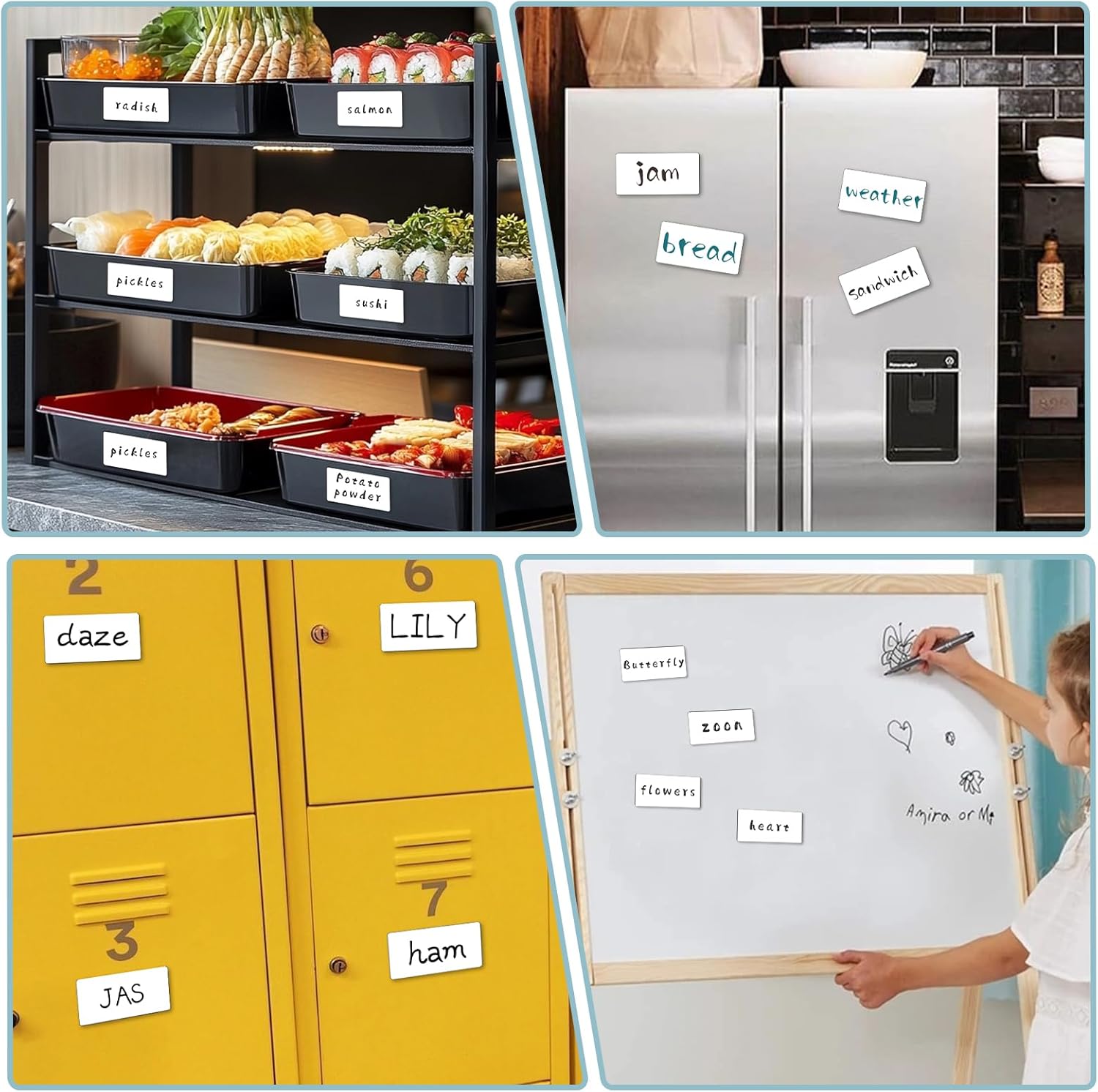 100 Pcs Blank Magnetic Labels, Reusable Dry Erase Magnetic Labels for Whiteboards(4'' x 2'')