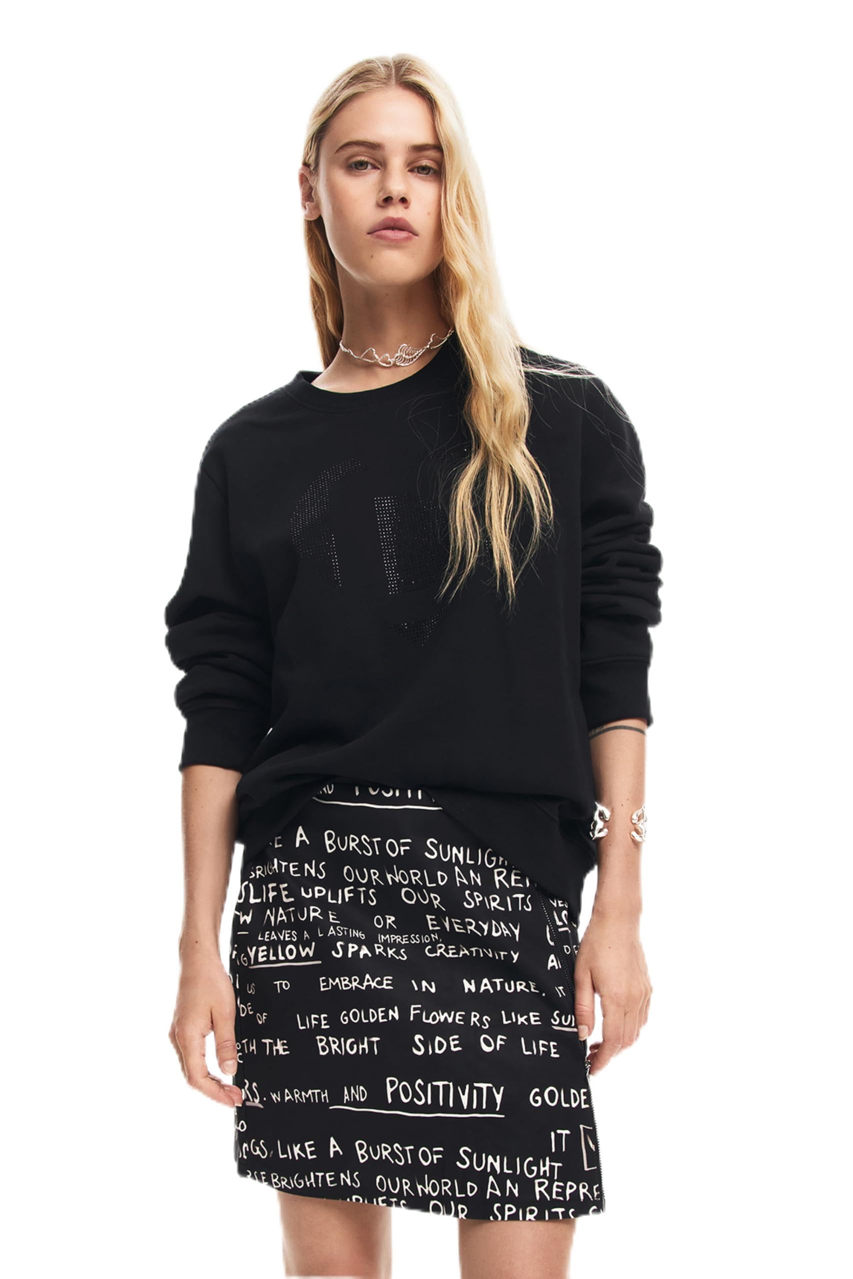 Desigual Women's Woman Woven Skirt Short, Black, S