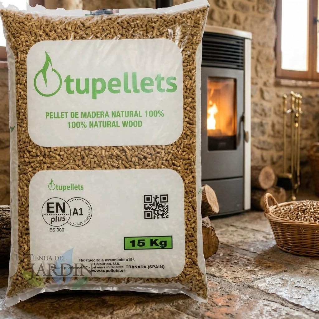 Suinga 75 kg Pellet aus 100 % Naturholz zum Heizen | 5 Säcke à 15 kg | Ökologischer Brennstoff | erneuerbare Energien