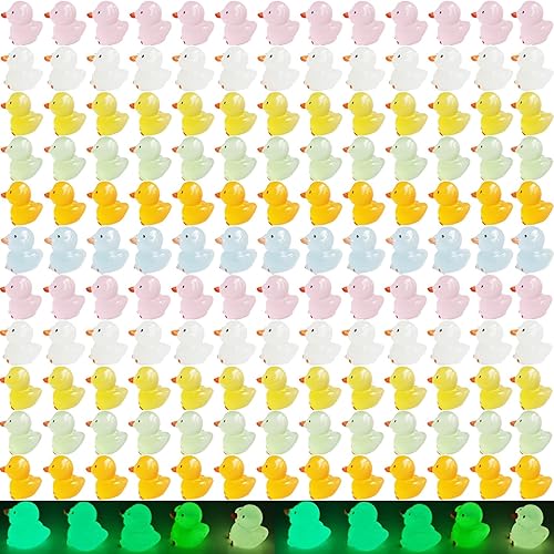 HCMY 210 mini patos luminosos de resina, adorno de casa de muñecas en miniatura, jardín, pequeñas figuras, decoración de paisaje, acuario,