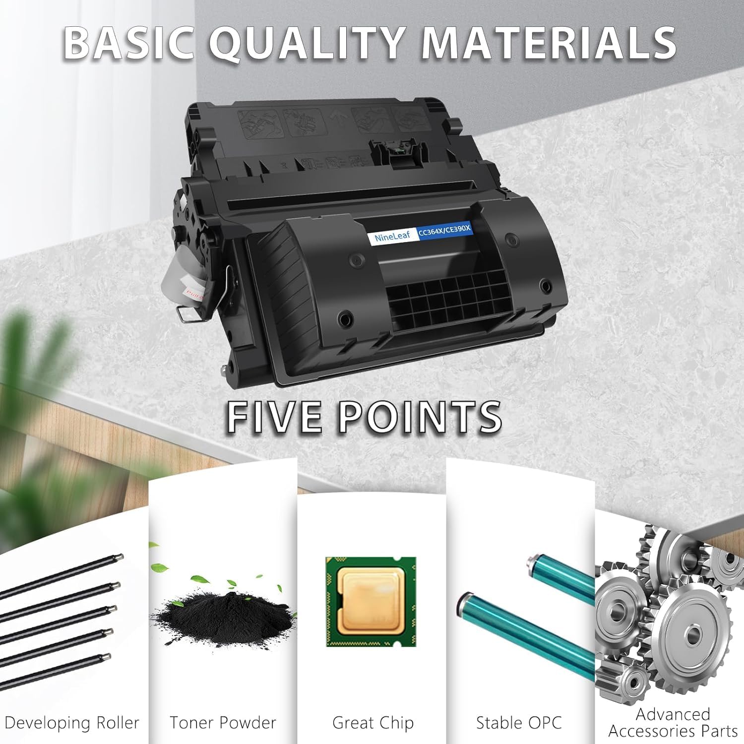NineLeaf CE390X Compatible Toner Cartridge Replacement for HP 90X Toner Cartridge to use for LaserJet Enterprise 600 M602, M603 Series LaserJet Enterprise M4555 MFP Series(Black,1 Pack)