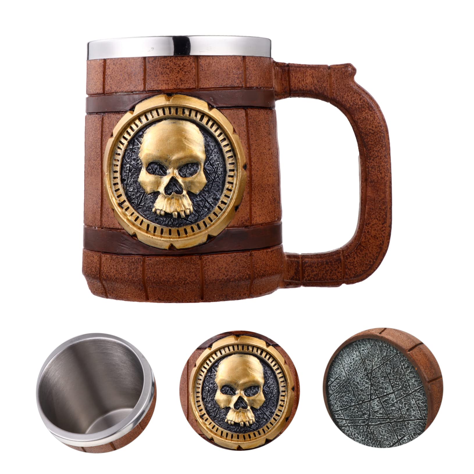 Cabilock copa de calavera las tazas de café de la oficina vasos retros taza de te tazas vintage taza de esqueleto taza para agua familiar jarro de cerveza acero inoxidable 304