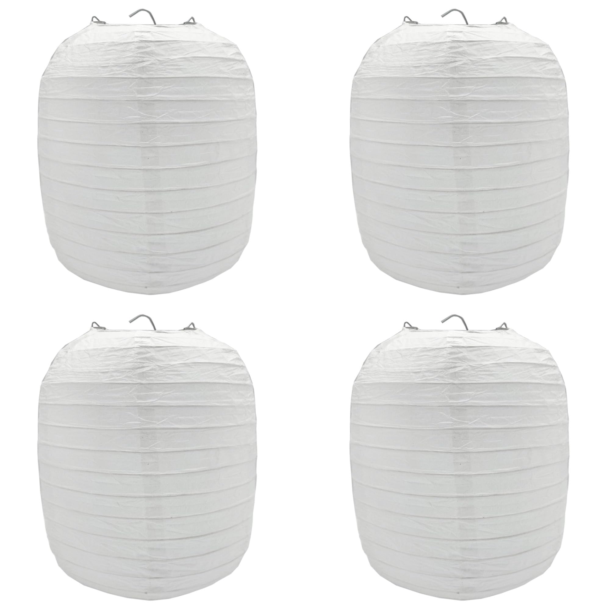 4 Pcs Ornamento Lampada Carta Giapponese Appeso Lanterna Rotonda Paralume Sospensione Cinese Lampade Carta Bambini Decorazione Partito Matrimonio Battesimo Compleanno Giardino (bianco)