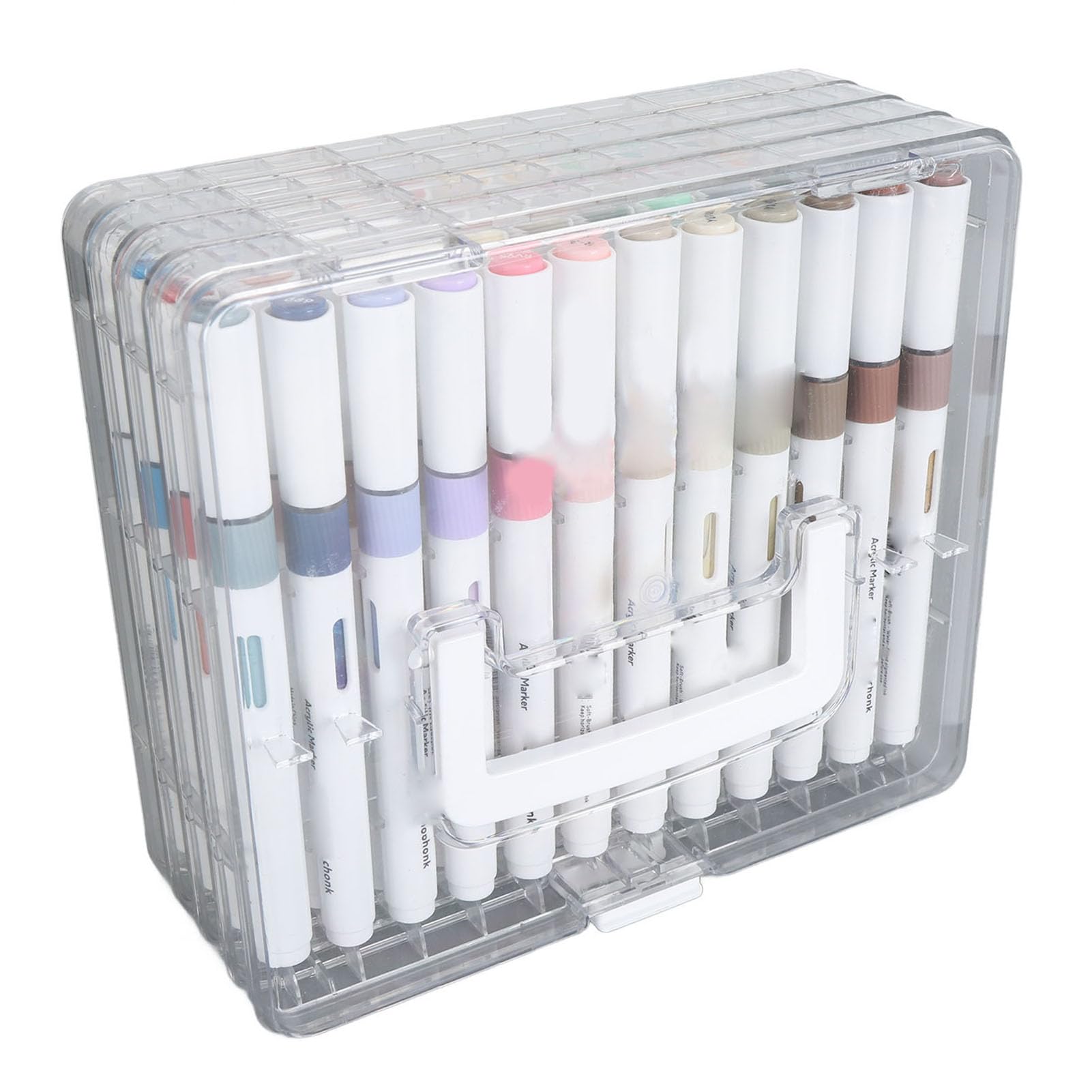 Acryl-Marker mit Weicher Spitze, 48 Farben, Künstlerbedarf, Sicher für, Mal-Geschenkset mit Aufbewahrungsbox