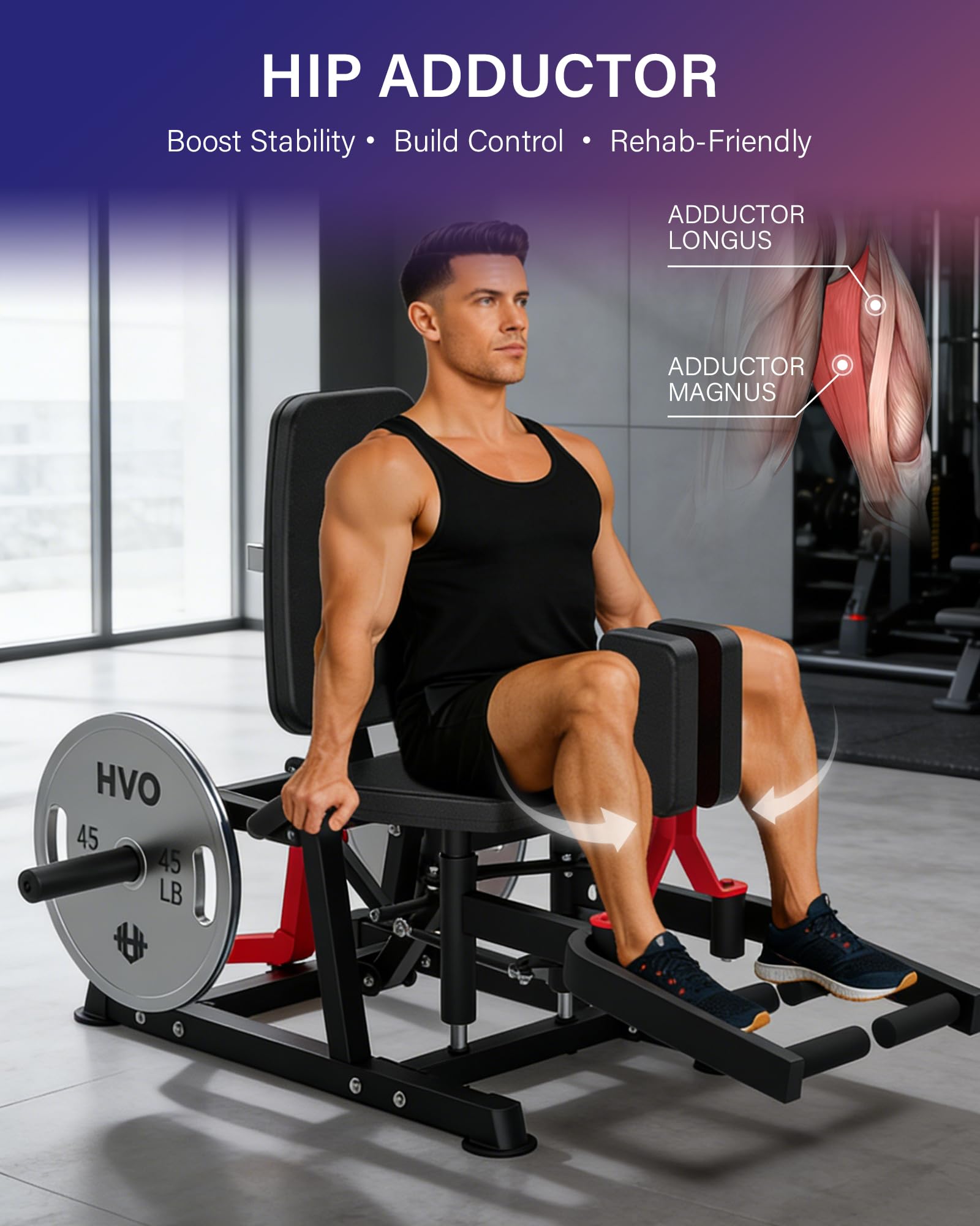 Adduktoren Gerät Oberschenkeltrainer Po Trainer: Hüfte Adduktion Abduktionsmaschine Oberschenkel Bein Trainingsgerät Beintrainer für Zuhause Damen MäNner Hip Abduction and Adduction Machine