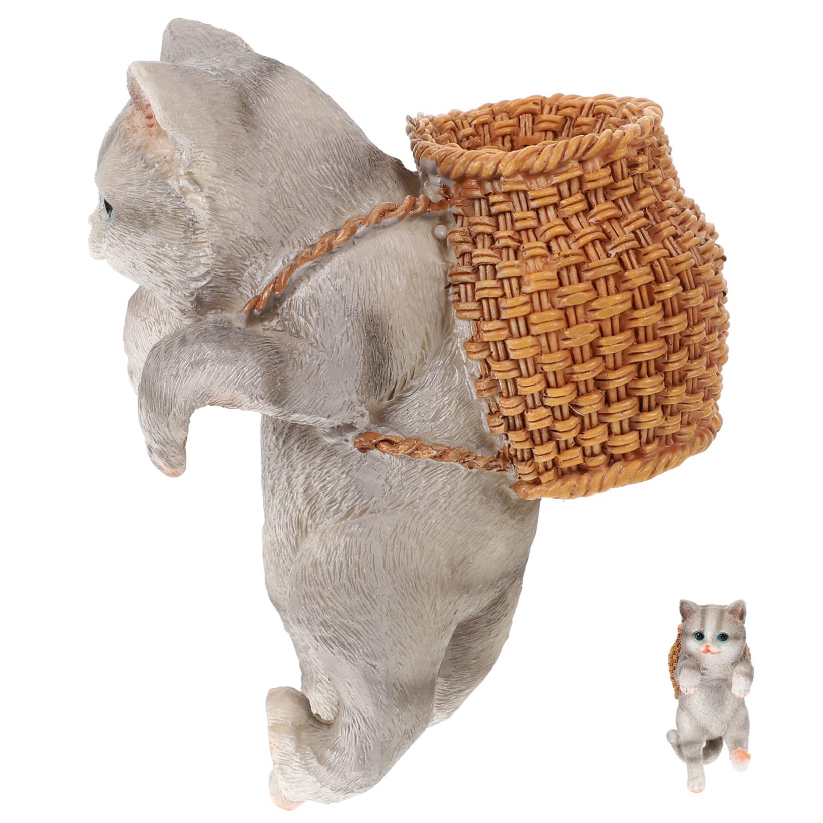 POPETPOP 5 Piezas Adorno de Gato de pecera acuarios Aquarium aquário Juguetes para Gatos Gatito Felpa maceteros decoración de Gato pequeño decoración de Gato de Dibujos Animados Resina
