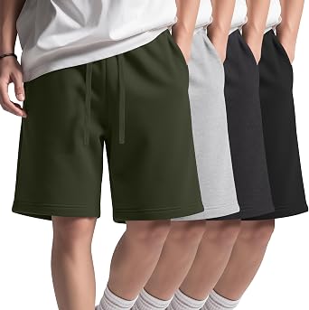 Halfchet 4 Pack Boys Shorts Kids Summer Lightweight Athletic Shorts Basketball Drawstring Casual Shorts with Pockets 6-16Y