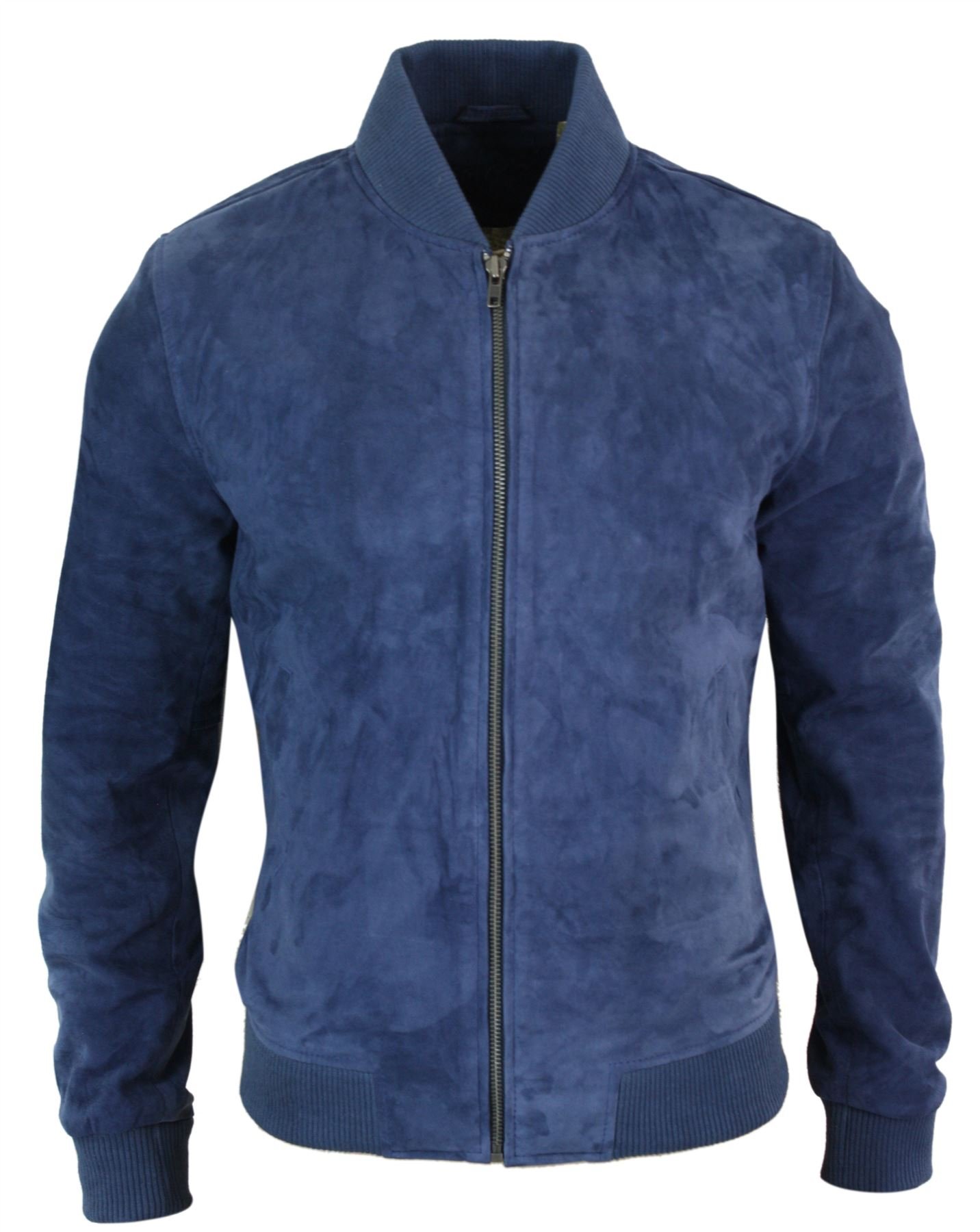 Infinity Mens Real Suede Leather Varsity Bomber College Jacket Classic Retro Vintage Camel Black