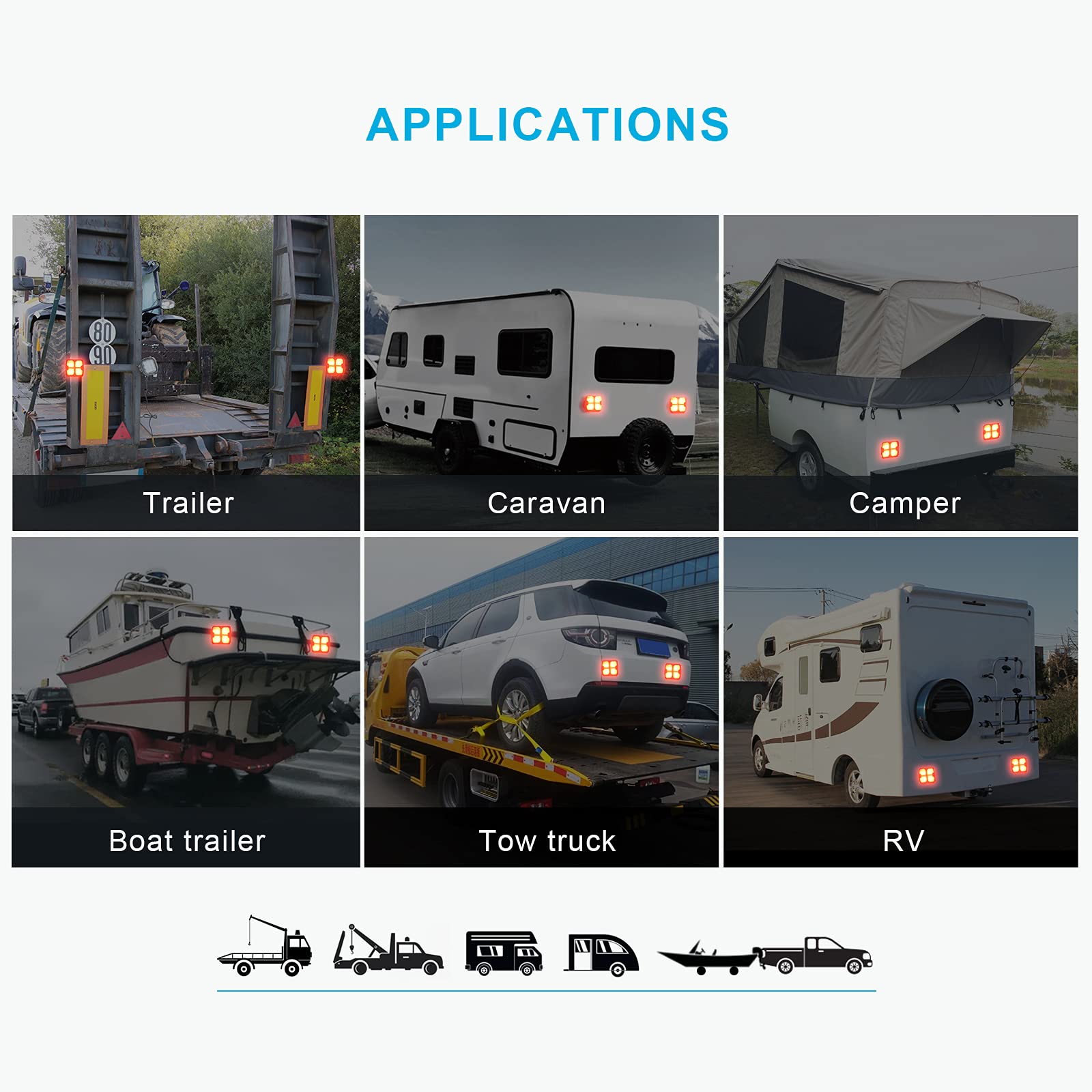 Buy Agrieyes Wireless Trailer Lights Kit for Towing Truck, Rechargeable