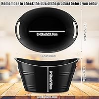 Vista 2 de Patelai 6 cubos de hielo a granel, cubos de hielo de plástico con asas, bañera de almacenamiento ovalada, bañera de bebida de gran capacidad