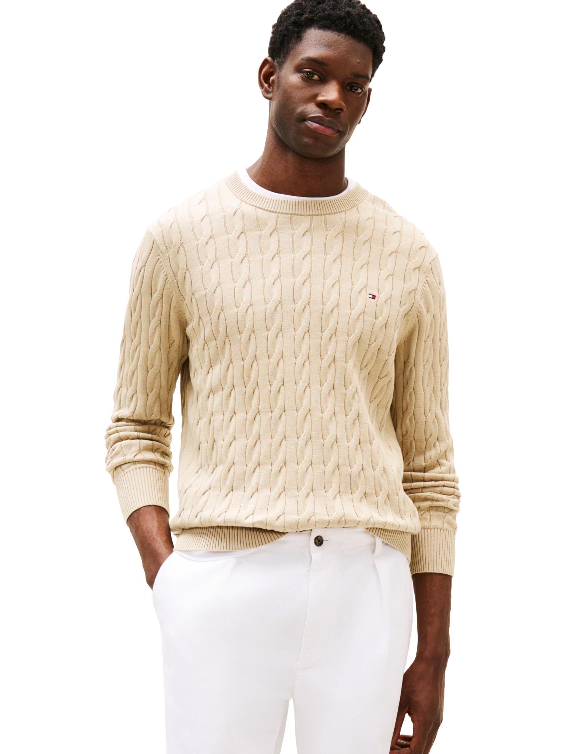 Tommy Hilfiger Men's Cable Knit Crewneck Sweater
