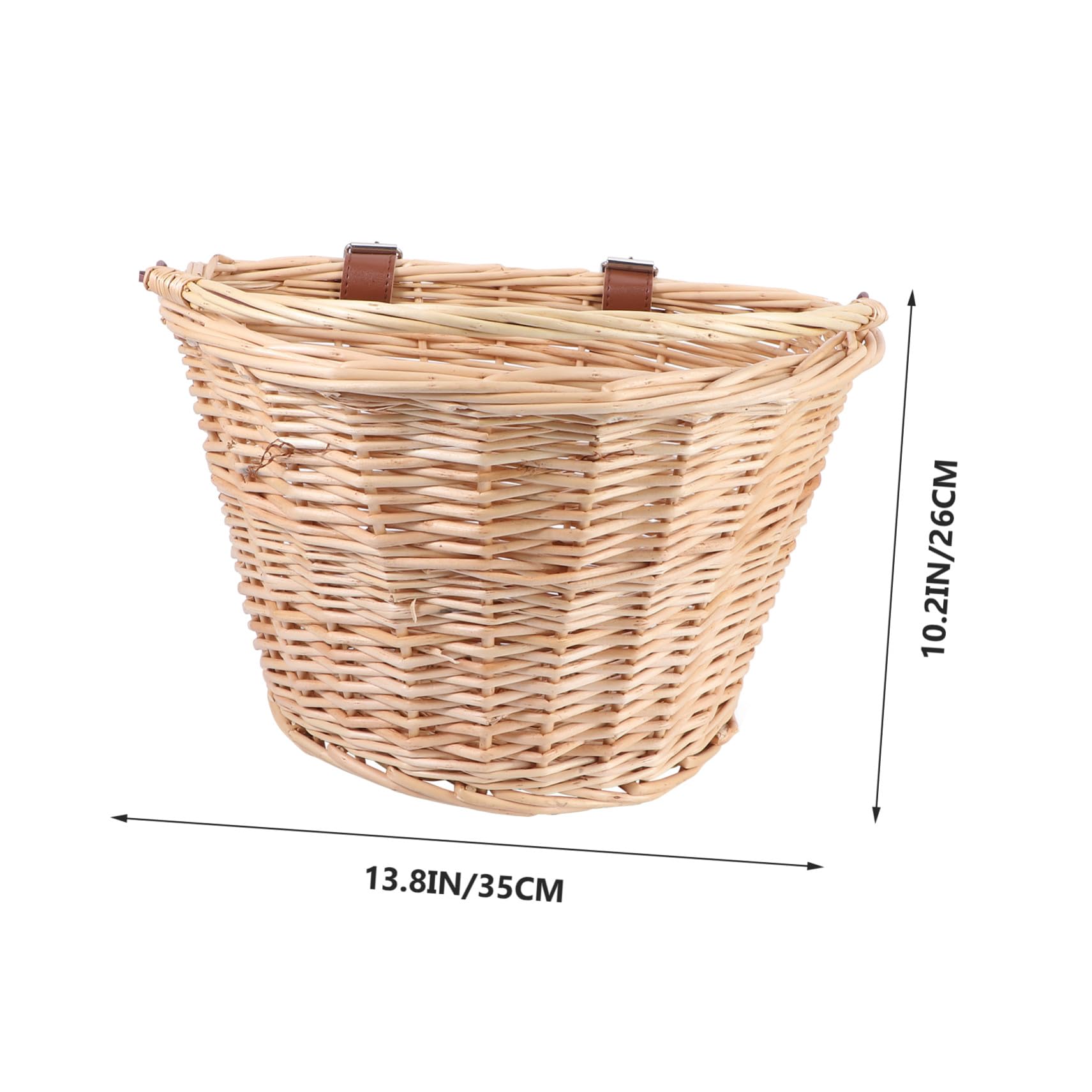 Gatuida Cesta de Mimbre para Bicicleta con Asa Color Caqui Cesta Delantera de Ratán Superficie Lisa y Cómoda Color Aleatorio para Almacenamiento y Ciclismo al Aire Libre