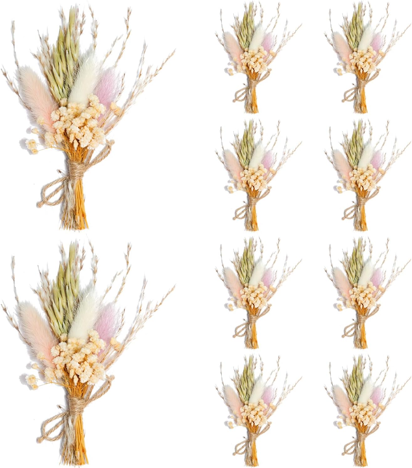 10 Pack Dried Flower Bouquets Mini Dried Flower with Stem Natural Flower Bundles Artificial Flower Dried Floral Arrangement for Vase DIY Wedding Decor(Multicolor1)