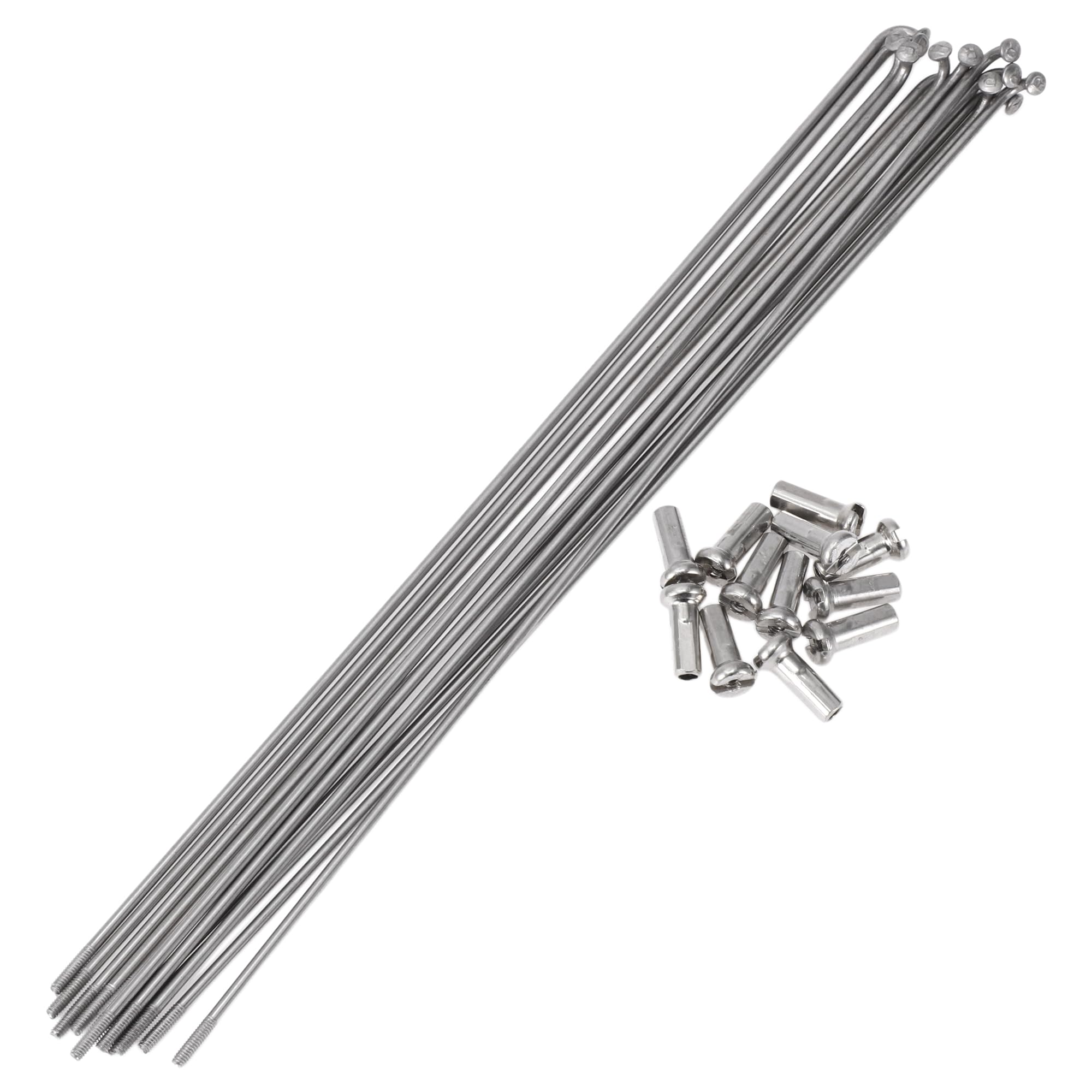 A ABSOPRO 12 Set 14G Bicycle Spokes 216mm Bike Wheel Spokes 304 Stainless Steel Silver Tone