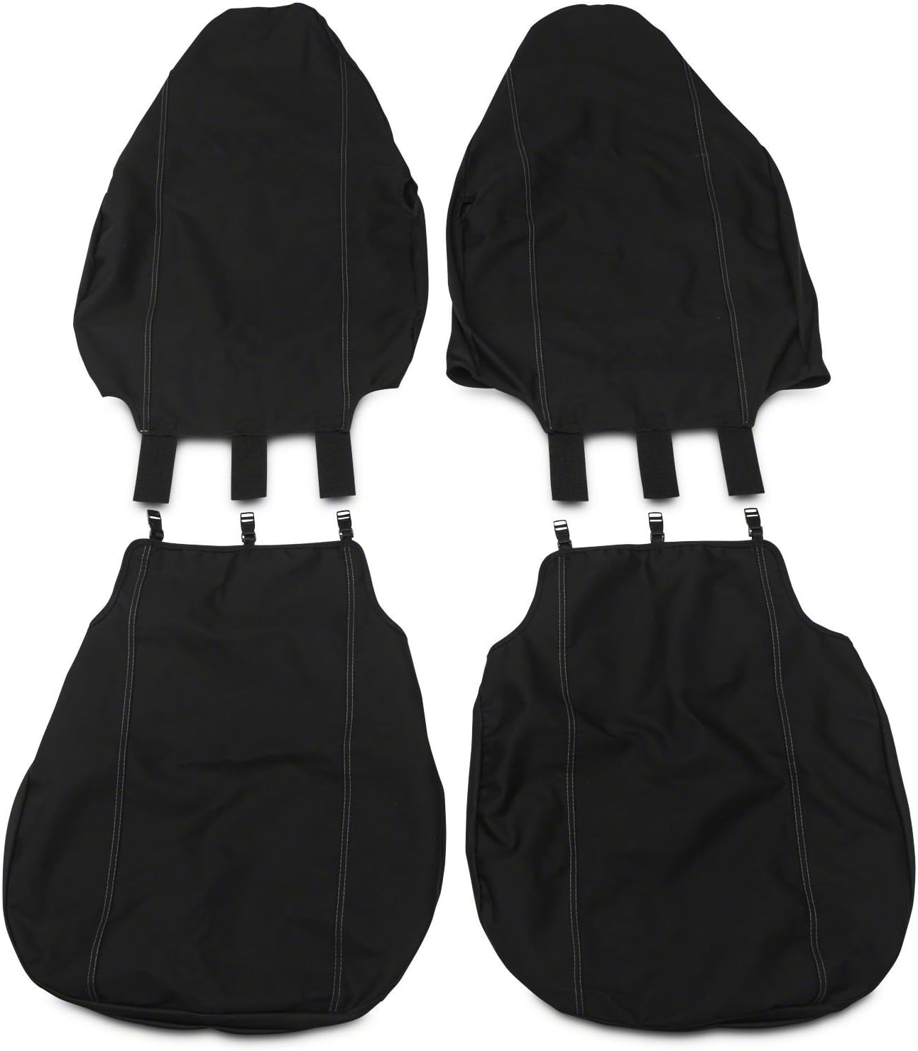 Barricade Custom Front Seat Covers with Pockets; Black Compatible for 97-02 Jeep Wrangler TJ
