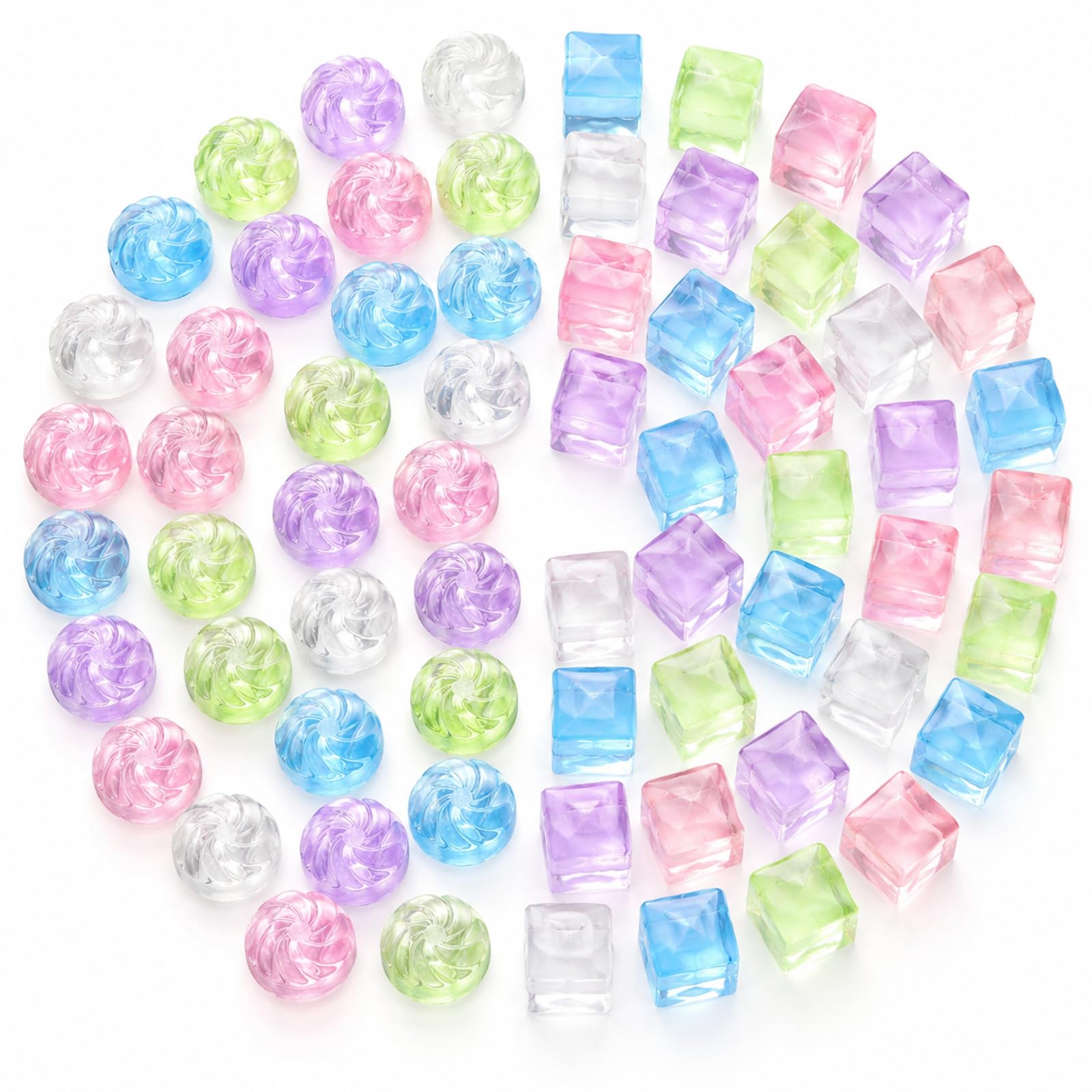 60Pcs Mini Dumpling Squishy Set, Ice Cube Shape Fidget Items for Sensory Quiet Moments, Desk Use During Work and Study, Portable for Travel