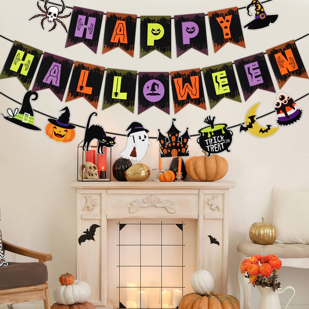 Guirlande De Bannières Halloween – Décorations De Fête Sorcier à Personnaliser (lot De 2)