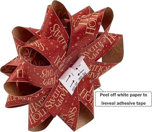 Vista 20 de RUSPEPA Surtido de lazos de regalo de cumpleaños de papel kraft, diseño colorido de arco iris para Navidad, vacaciones, cumpleaños, bodas, baby