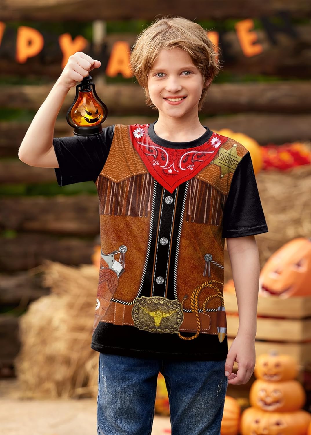 Unisex Kids Halloween Funny Short Sleeve Tee Shirt Cute Print Top 4-14 Years - Image 3