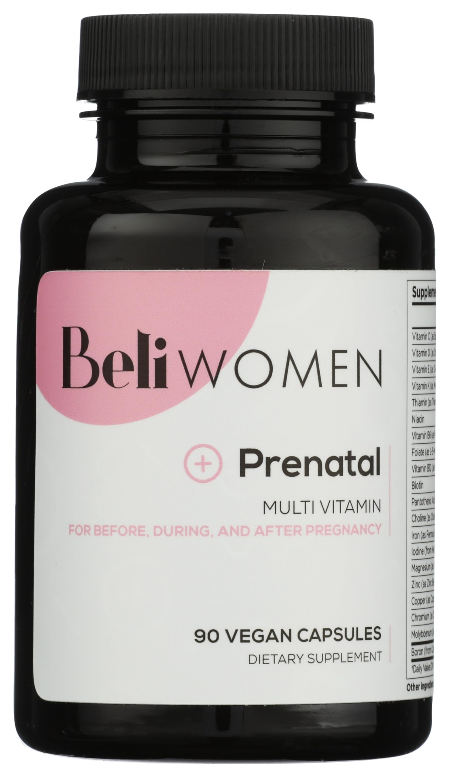 Women Prenatal Multivitamin, for All Stages of Pregnancy, 400mg Choline, Folate, Vitamin D. Supports Egg Quality and Fertility, Gluten & Allergen Free, 90 Vegan Capsules (30-Day Supply)