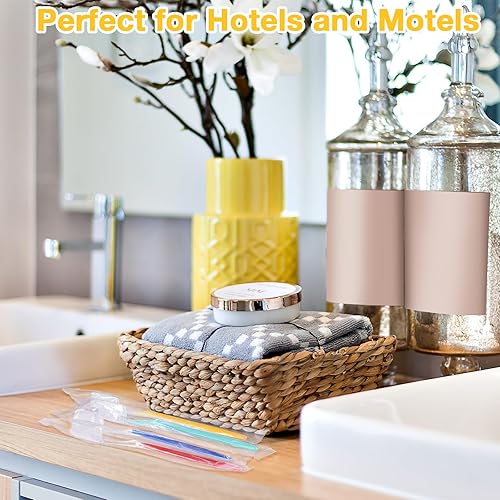 Miniatura 6 de Honeydak Paquete de 400 cepillos de dientes desechables envueltos individualmente, cepillo de dientes manual de un solo uso, cepillo de dientes de