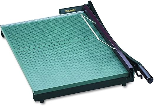 Martin Yale 724 Premier StackCut Heavy-Duty Paper Trimmer, Table Size 18-1/2" x 24", Permanent 1/2" Grid and Dual English and Metric Rulers, Ergonomic Soft-grip Handle